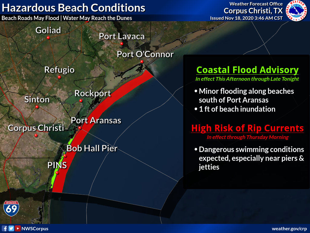 Coastal flood advisory on Nov. 19